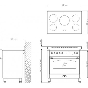 Lofra R LV G96 MFT/5I Κουζίνα 95lt με Επαγωγικές Εστίες Π90εκ.